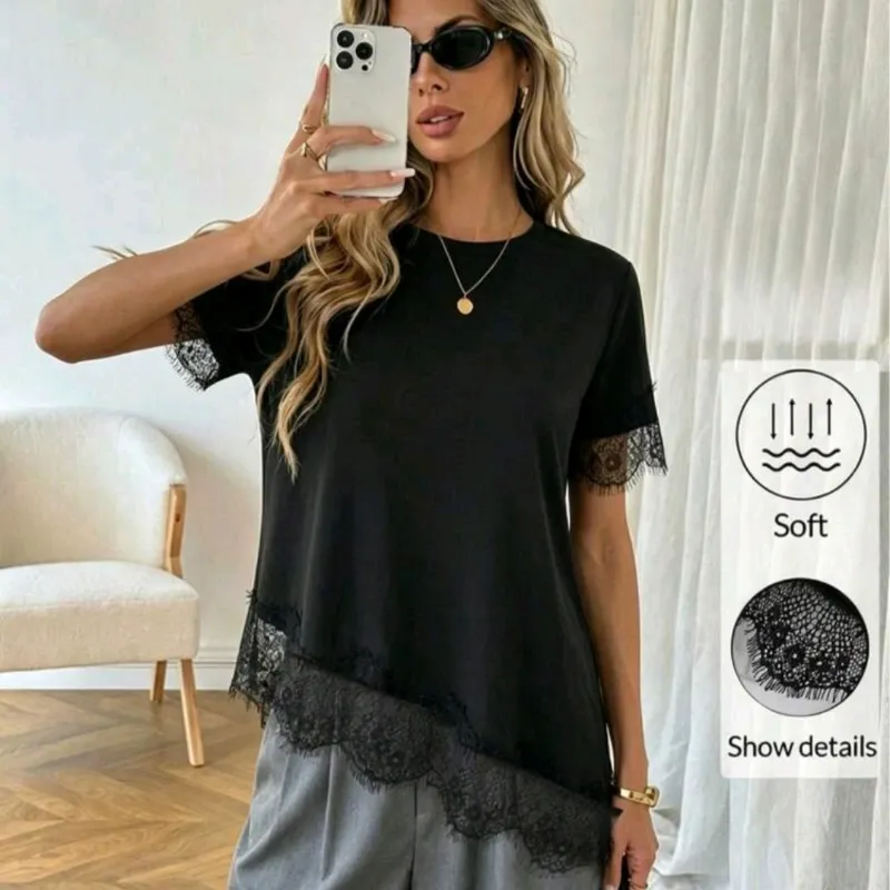 Top Noir Chic Asimetrico