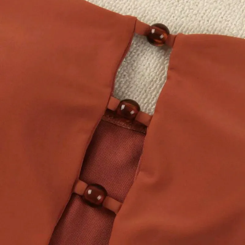 Traje de baño elegante/ Marrón