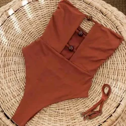 Traje de baño elegante/ Marrón