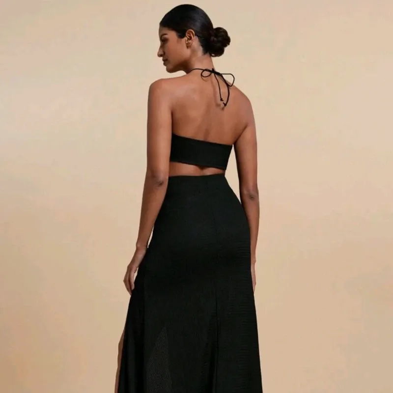 Travachic Vestido negro/Halter