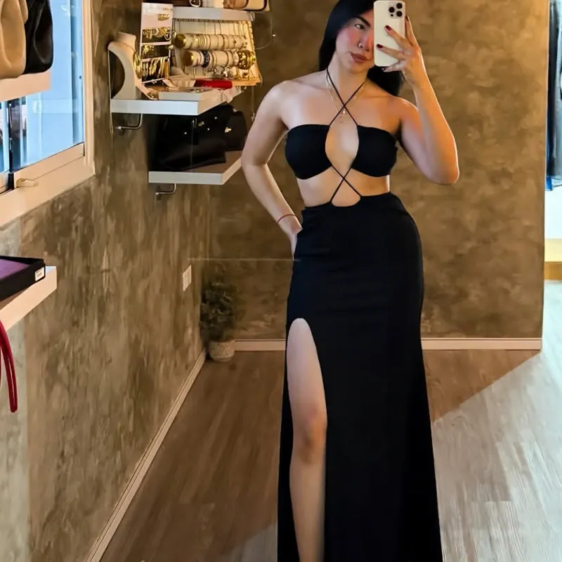 Travachic Vestido negro/Halter