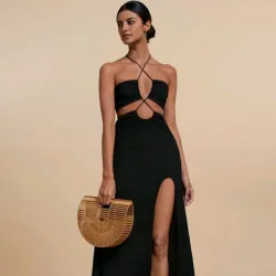 Travachic Vestido negro/Halter
