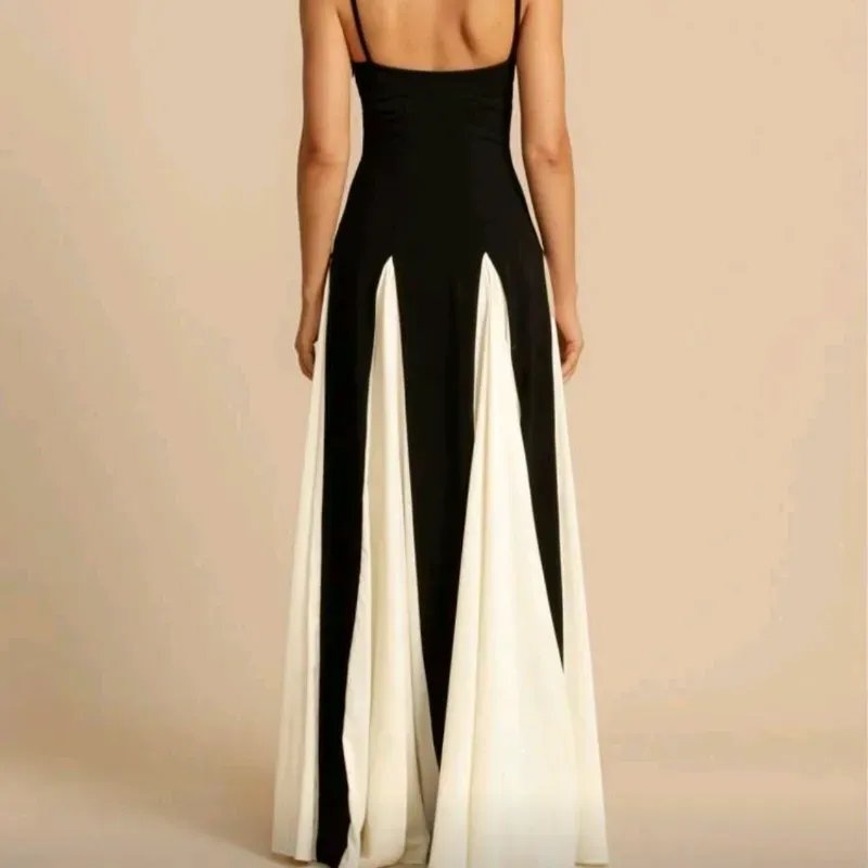 Vestido Blanco /Negro elegante