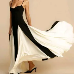 Vestido Blanco /Negro elegante