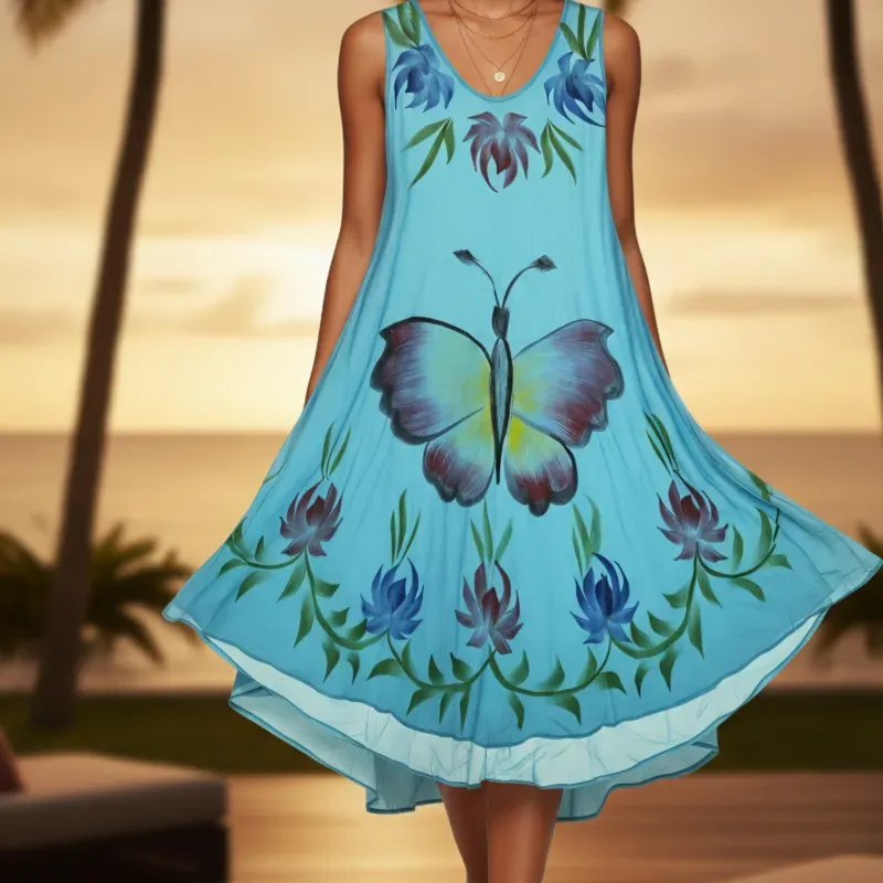 Vestido bohemio mariposa tropical 🦋