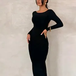 Vestido elegante.-Negro