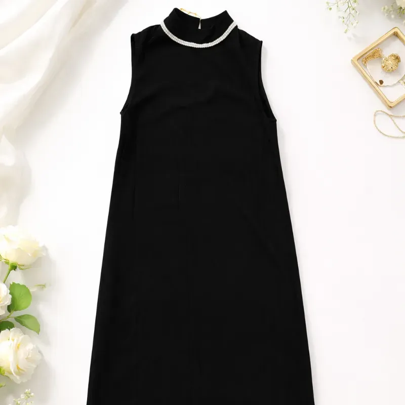 Vestido elgante cuello alto/ Negro