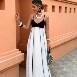 Vestido Imperio Monocromo