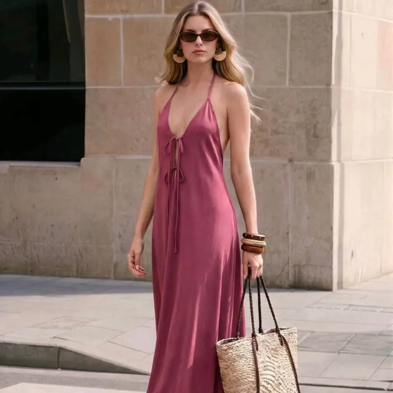 Vestido Maxi Malva Backless
