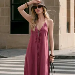 Vestido Maxi Malva Backless