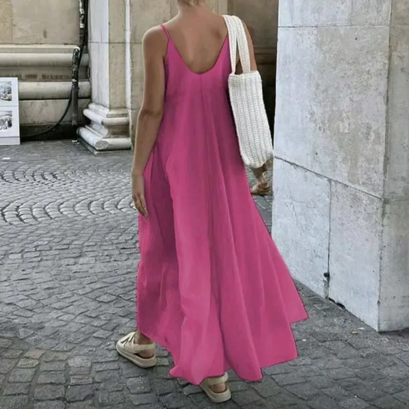Vestido Maxi/ Rosa fucsia