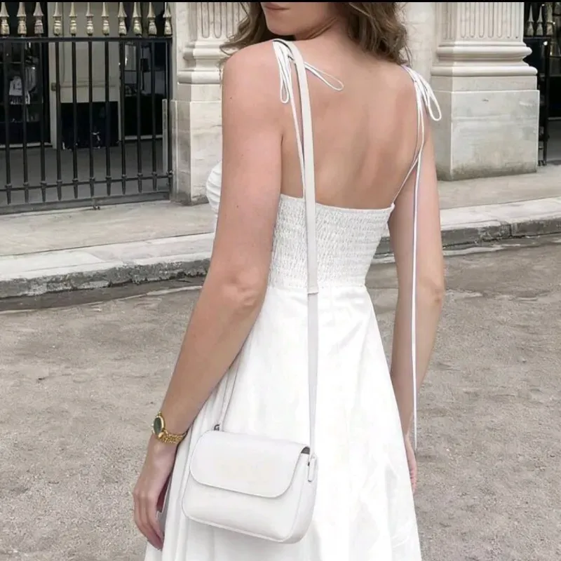 Vestido maxi tirantes/ Blanco