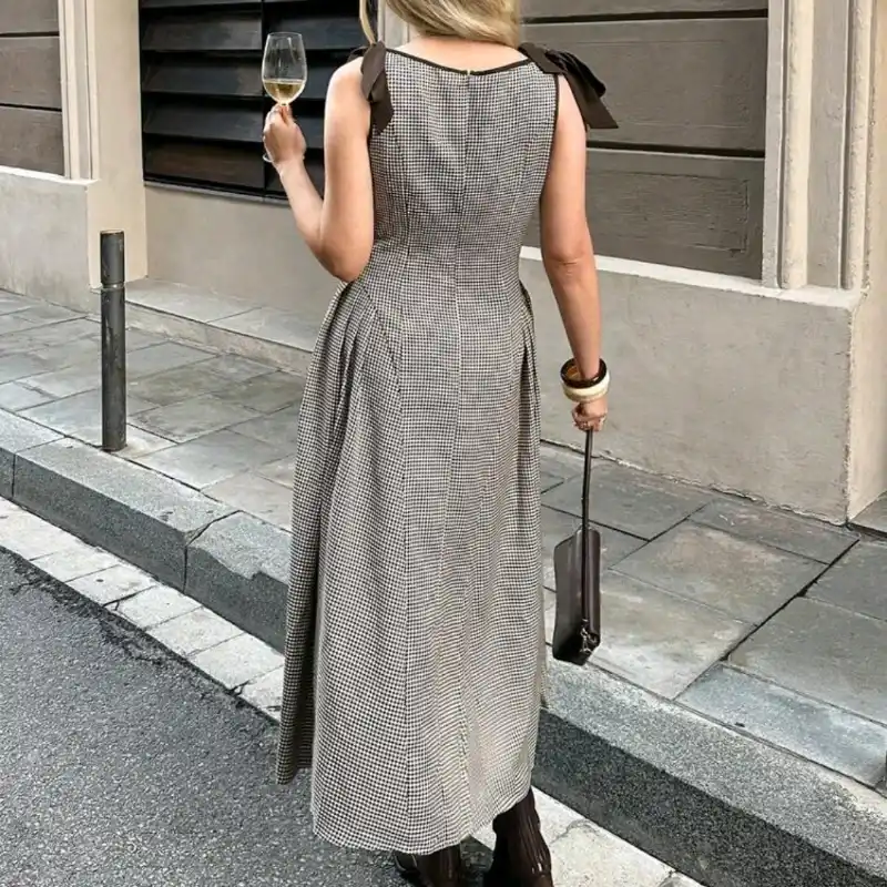 Vestido Medi a Cuadros "Sienna Plaid"