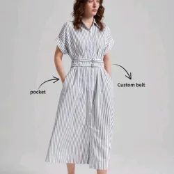 Vestido Midi A-Line Rayas