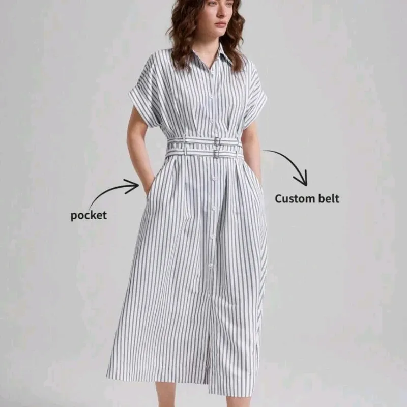 Vestido Midi A-Line Rayas