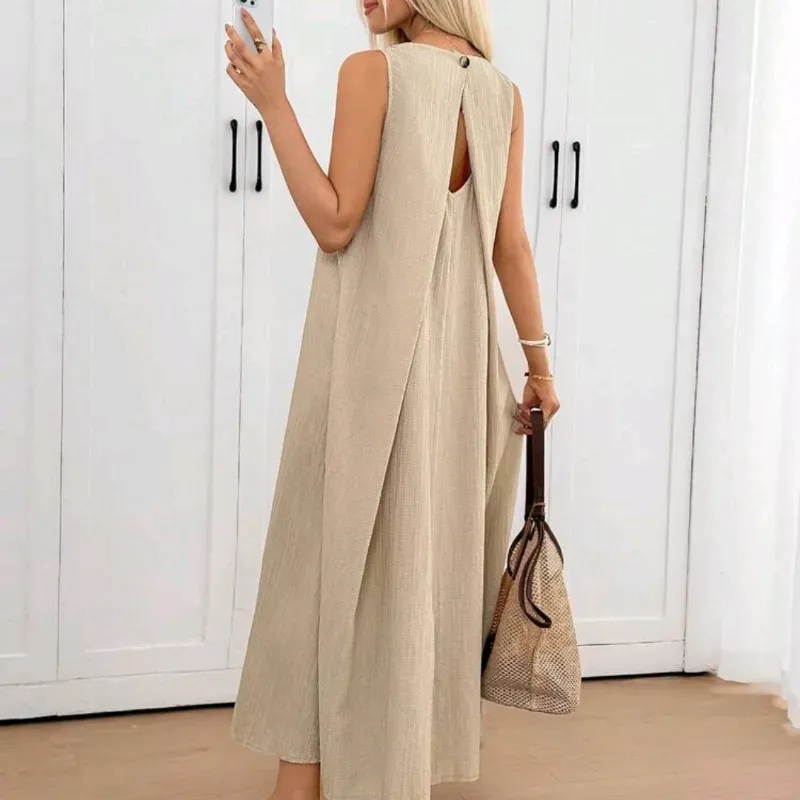 Vestido midi holgado/ Albaricoque