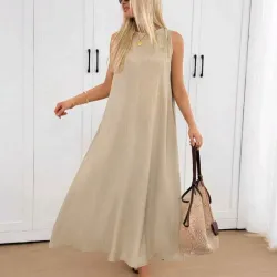 Vestido midi holgado/ Albaricoque
