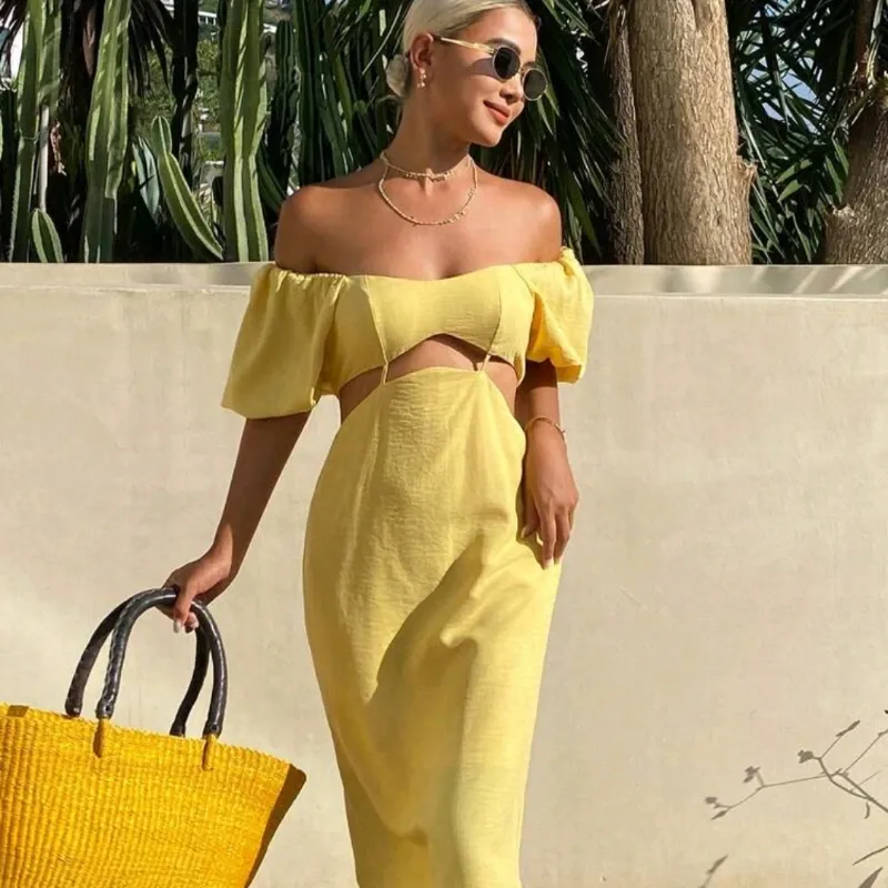 Vestido midi/ Yellow