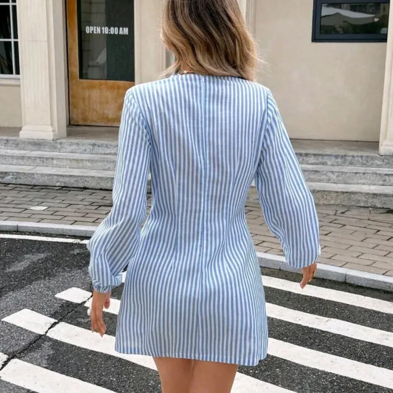 Vestido mini/blanco a rayas