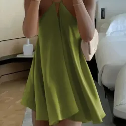 Vestido mini Halter/ Verde