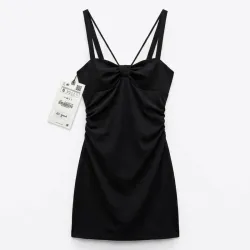 Vestido Mini Noir Drapeado ZARA