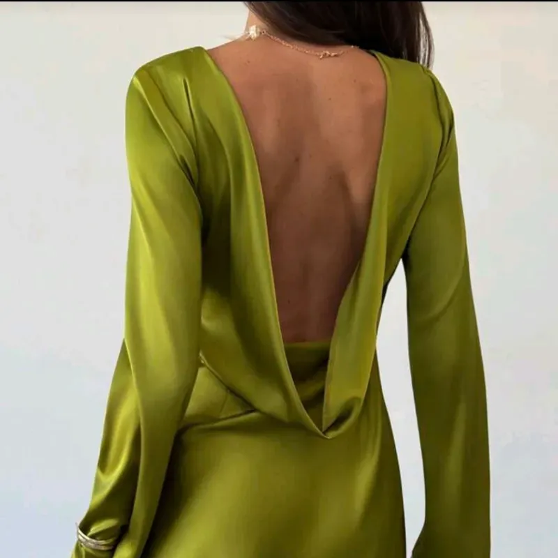 Vestido mini seda/Verde