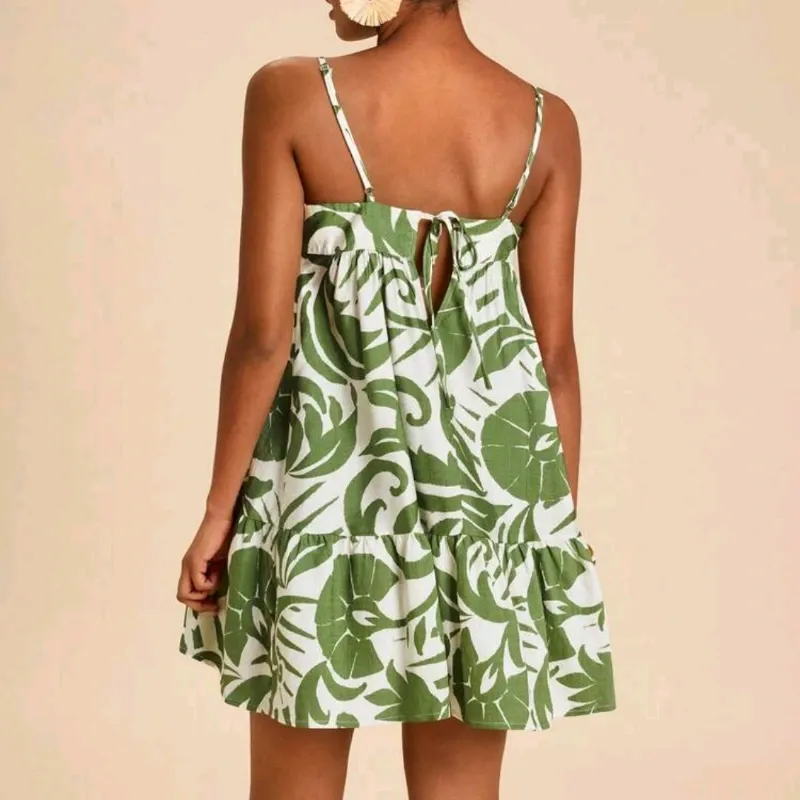Vestido Mini Tropical Verde