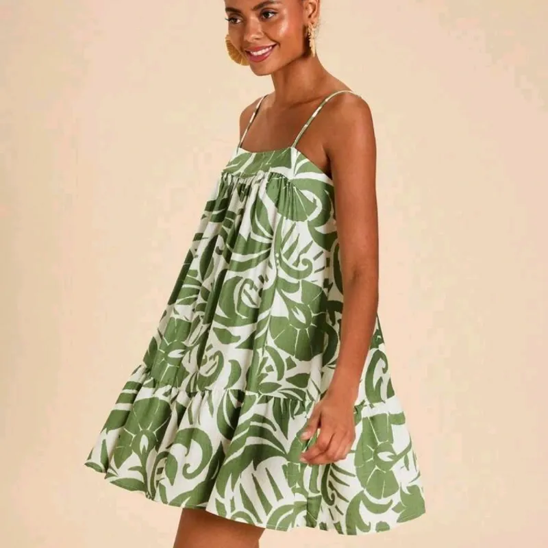 Vestido Mini Tropical Verde