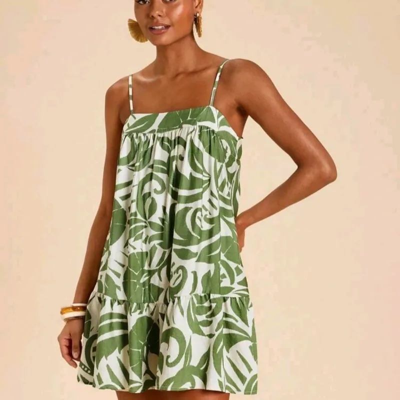 Vestido Mini Tropical Verde
