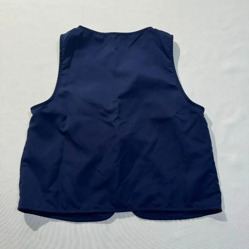Chaleco Azul Oscuro con Lazos Delante Sin Mangas