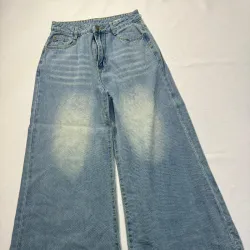 Jean Corte Alto Ancho Azul