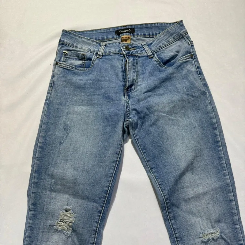 Jean Skinny Mezclilla Oscura con Rotos