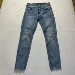 Jean Skinny Mezclilla Oscura con Rotos