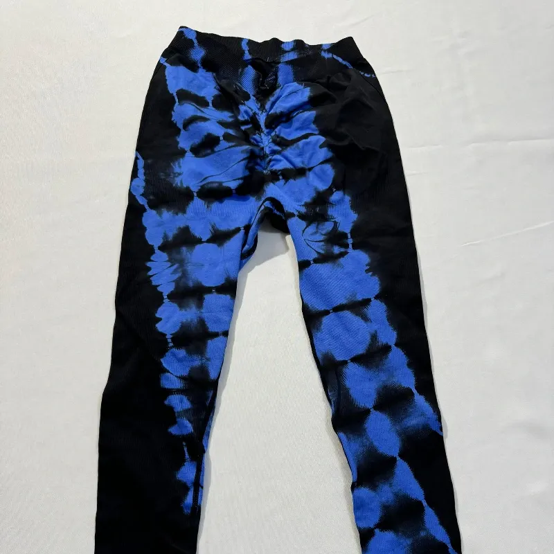 Licra Larga Estampada Negra y Azul