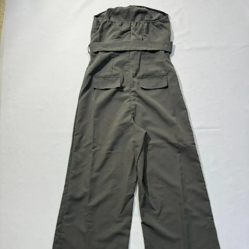 MonoPantalón Gris de Pata Ancha con Cinto