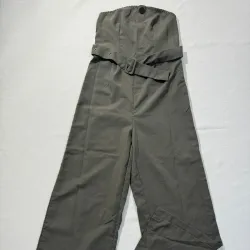 MonoPantalón Gris de Pata Ancha con Cinto