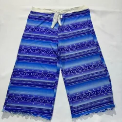 Pantalón Corto Transparente Tipo Paredo Estampado Azul