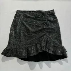 Saya Corta Brillo Fruncido