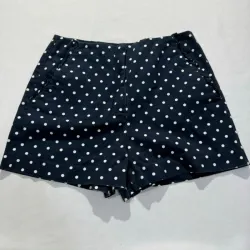 Short Azul de Lunares Bolsillos con Vuelos