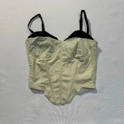 Top Corset de Tirantes Beige y Negro