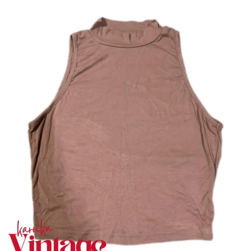 Top Básico Cuello Halter Beige