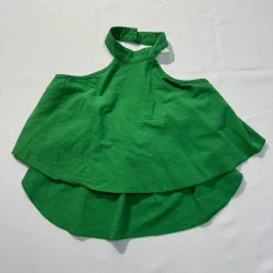 Top Verde Suelto Corto al Cuello