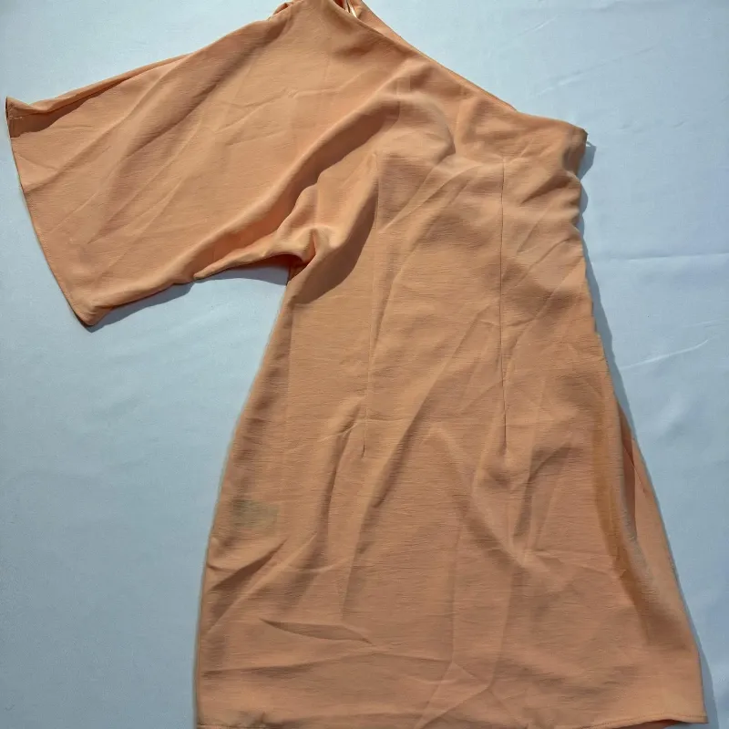 Vestido Naranja de Una Manga Volada