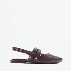 Balerinas Rojo Vino con Tachuelas