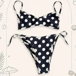 Bikini azul con puntos