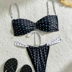 Bikini Blanco y Negro de Lunares