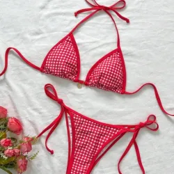 Bikini de Cuadros Rojos