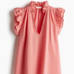 Blusa con ribete de volantes 