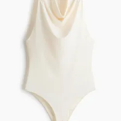 Body Blanco Cuello Alto Drapeado