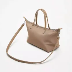 Bolso Beige Con tira y Asas